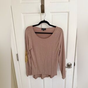 POL Women's Blush Long Sleeve Top with Gold Detail